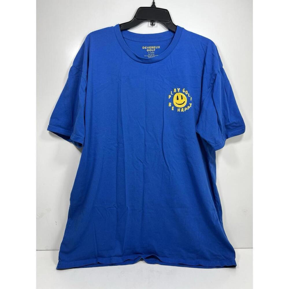 Devereux Golf Tshirt Play Golf Be Happy Blue Men’s Sz XL